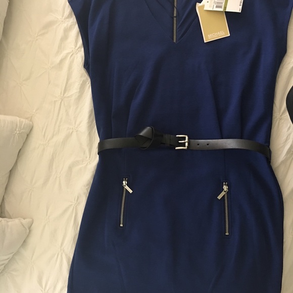 Beautiful Blue Michael Kors Dress Size 14 - Picture 3 of 4